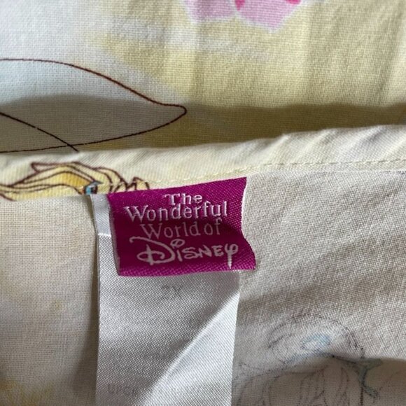 DISNEY Scrub Top Womens 2XL Yellow Cotton Tinkerbell Pockets - Picture 6 of 8